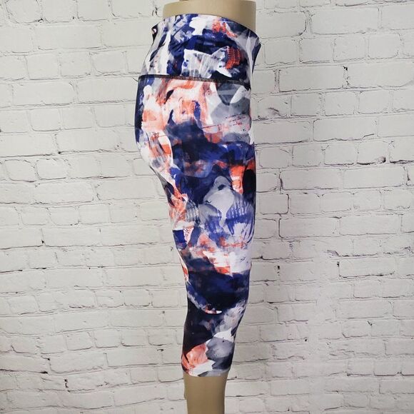 Adidas Climalite Yoga Crop Pants White Orange Purple S - Picture 3 of 7